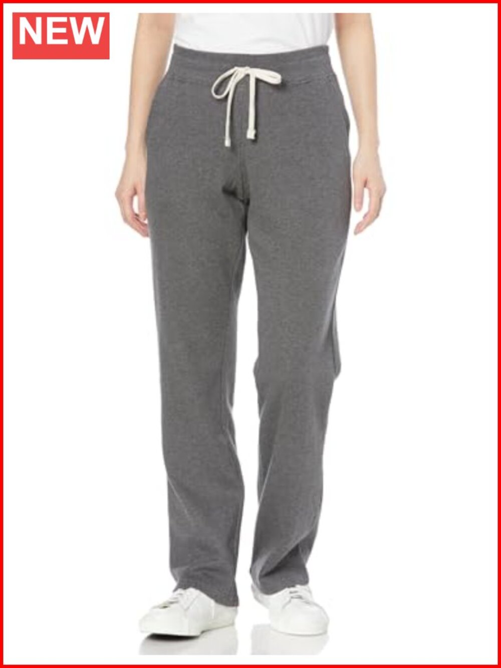 Straight Leg Fleece Sweatpants with Drawstring Pull-On Mid Rise Front Pockets